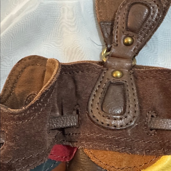 Lucky Brand Boho Festival Colorful Patchwork Leather/Suede Shoulder Bag - Picture 12 of 13